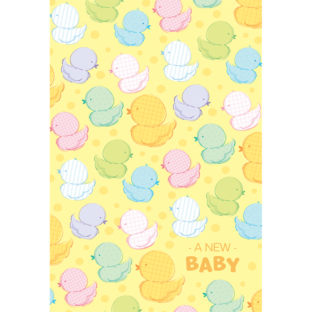 Colorful Ducks Baby Card